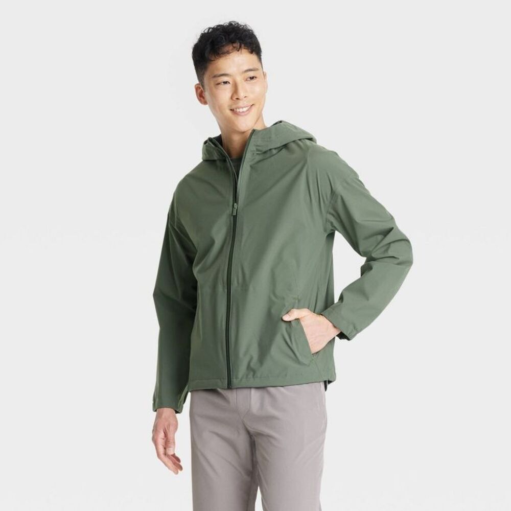Men's Waterproof Rain Coat - All In Motion Green XXL